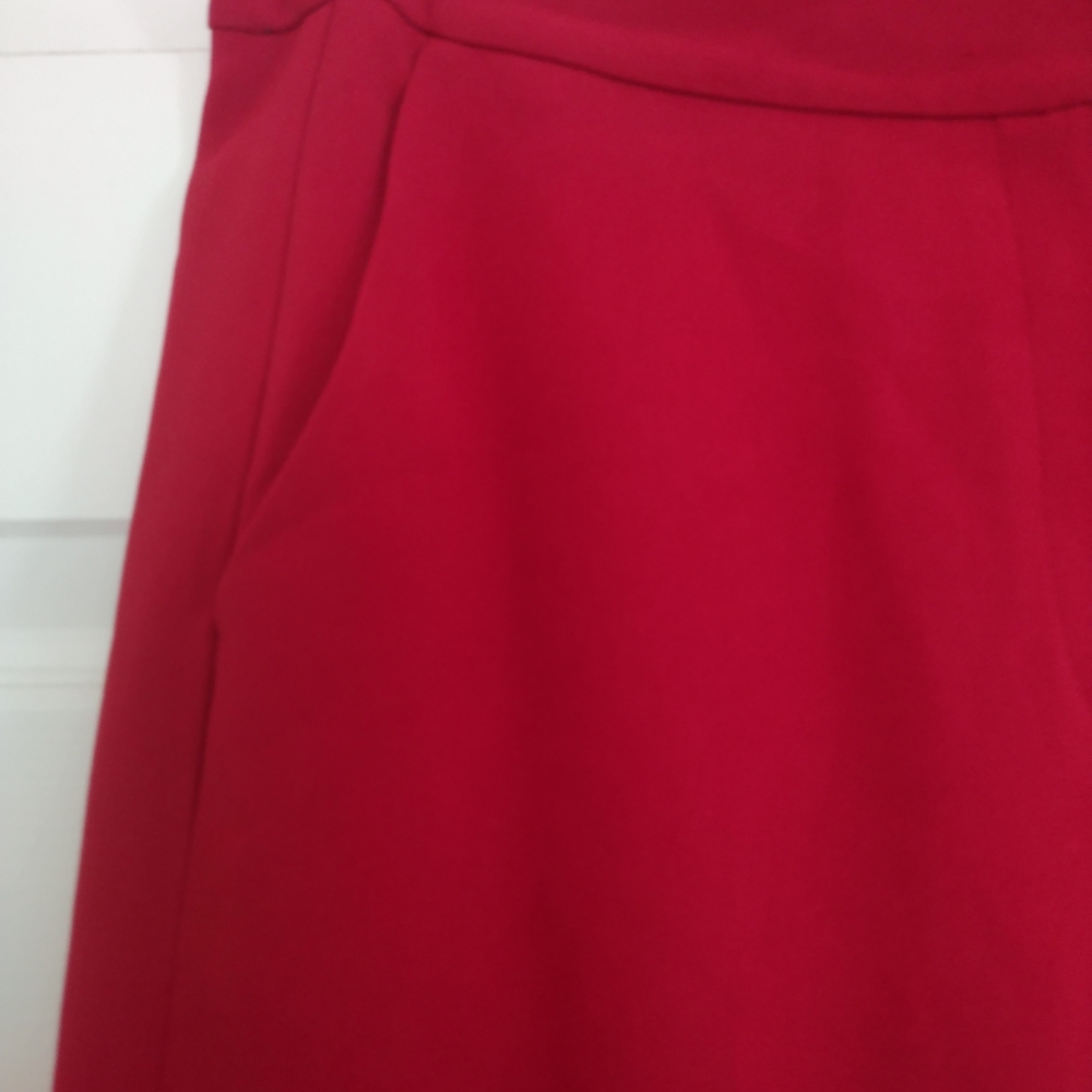 Lewit Bold Red Flare Leg‎ Pants High Waisted Trousers Size 6 - Picture 5 of 6